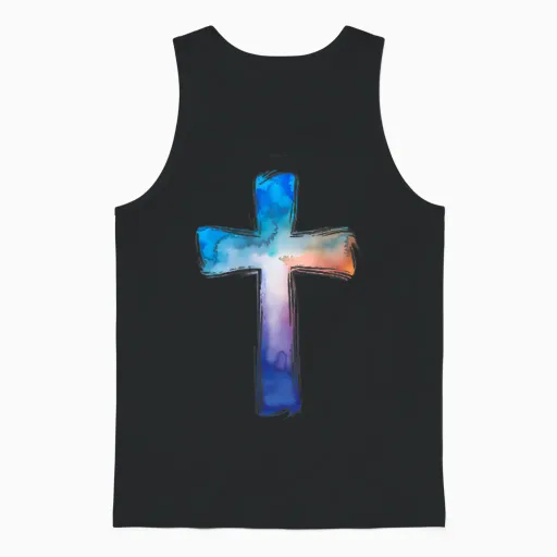 Cross Religion Bible Verses Church Family Catholic Unisex Tank Top - Black