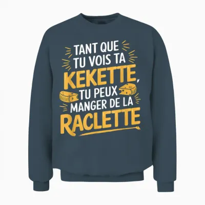 Raclette Fan Men's Father's Day Original Humour T-Shirt, Black, S Unisex Sweatshirt - Dark Heather