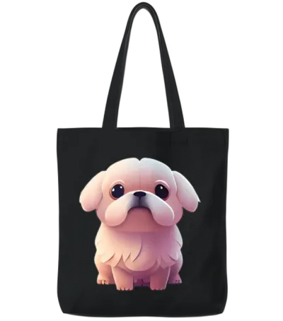 Dog Cute Puppy Dogs Tote Bags - Black