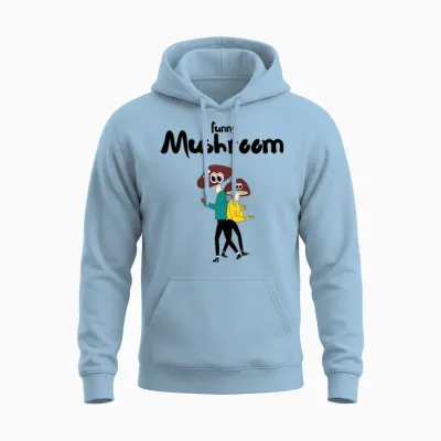Funny Mushroom Unisex Hoodie - Light Blue