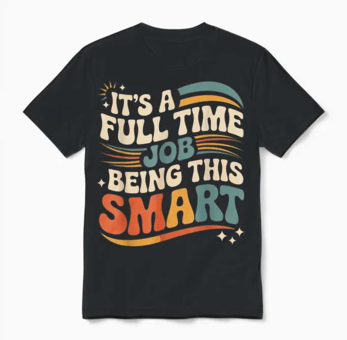 It's a Full Time Job Being This Smart Intelligent |- Unisex T-Shirt in Black