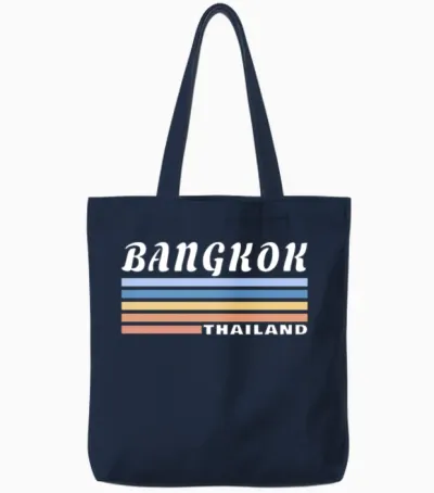 Bangkok Thailand / Gift Capital City Tote Bags - Navy