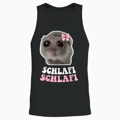 Schlafi Schlafi Funny Hamster Hamster Hamstie Meme Sleep Unisex Tank Top - Black