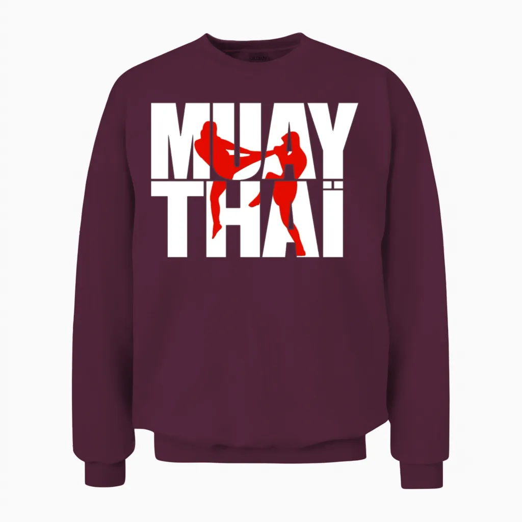 Muay Thai Unisex Sweatshirt in Maroon