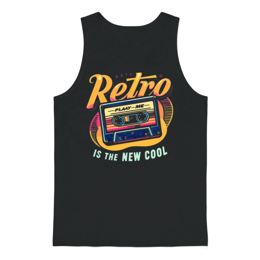 Retro Cool Cassette Unisex Tank Top - Black
