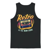 Retro Cool Cassette Unisex Tank Top - Black – 1