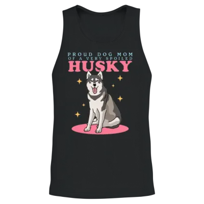 Husky Dogs Dog Mom of a Spoiled Husky Unisex Tank Top - Black