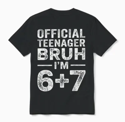 13th Birthday Boys Official Teenager Six Seven Meme Birthday Unisex T-Shirt - Black
