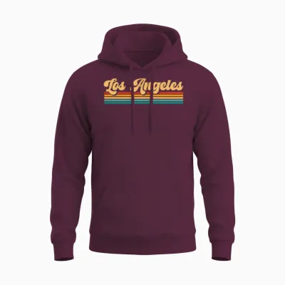 Retro Los Angeles Unisex Hoodie - Maroon