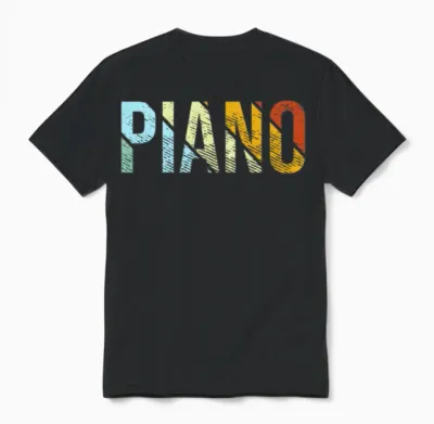Piano Retro Unisex T-Shirt - Black