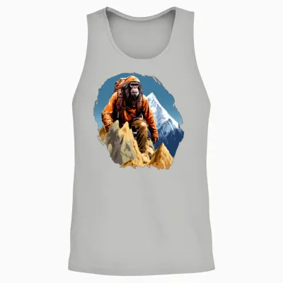 Monkey Mountaineer / Hiking Monkey Unisex Tank Top - Ash