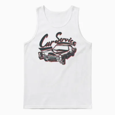 Retro Car Unisex Tank Top - White