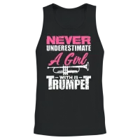 Trumpet Girl Funny Trumpet Player Marching Band Unisex Tank Top - Black – 2
