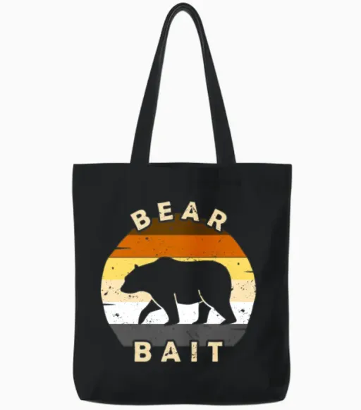 Gay Bear Bait Pride - Subgroup Lgbtq Community Tote Bags in Black