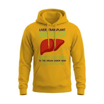 Liver Transplant Survivor Forever Grateful Unisex Hoodie - Gold