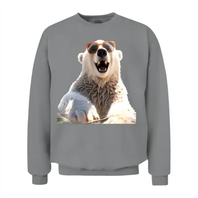 Polar Bear Sunglasses Animal I Love Cute Bears Unisex Sweatshirt - Sport Grey