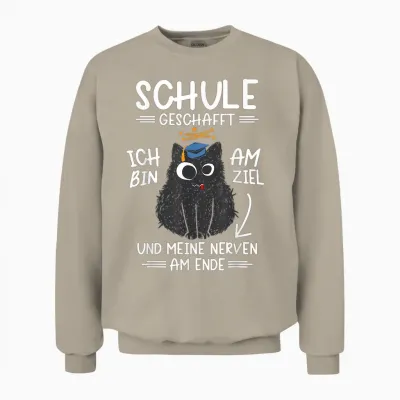 Lustige Schule Abschlussprüfung Abitur Schule Geschafft 2026 Unisex Sweatshirt - Sand