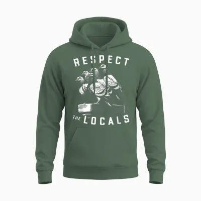 Pigeons Respect the Locals Simple Native Pride Nature Lover Unisex Hoodie - Military Green