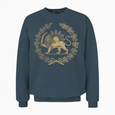 Iranian Persian Lion and Sun Emblem Symbol Unisex Sweatshirt - Dark Heather