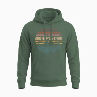 Snowmobiling Retro Unisex Hoodie - Military Green