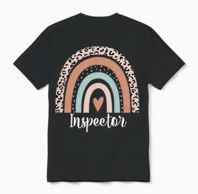 Inspector Rainbow Leopard Funny Inspector Unisex T-Shirt - Black
