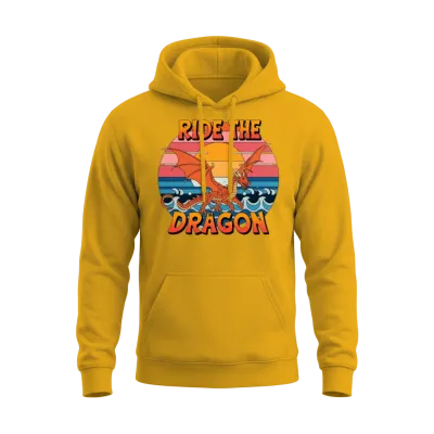 Ride the Dragon Unisex Hoodie - Gold