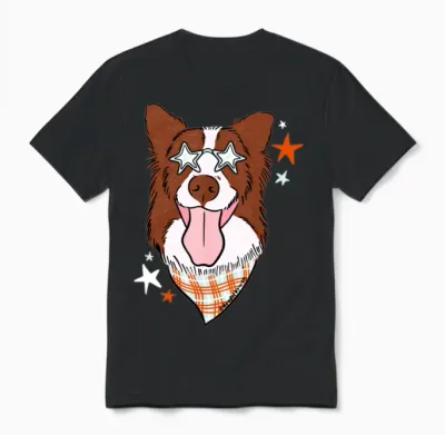 Star Dog Unisex T-Shirt - Black