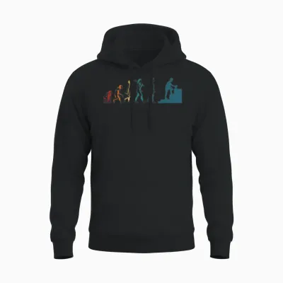 Concrete Finisher Evolution Funny Concrete Worker Unisex Hoodie - Black
