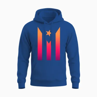 Puerto Rico Flag Silhouette Unisex Hoodie - Royal