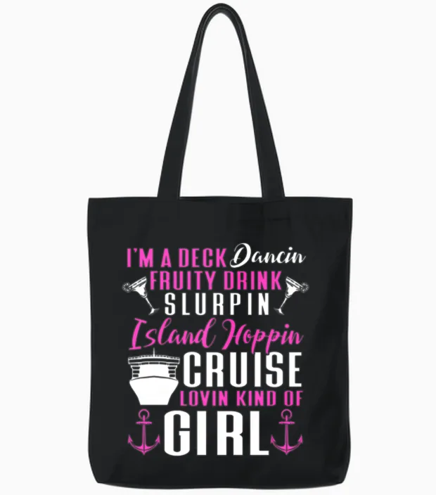 Cruising Cruise Ship Summer & Beach Gift Tote Bags in Black