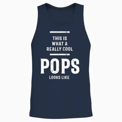Gift for Pops | Really Cool Pops | Pops Gift Unisex Tank Top - Navy
