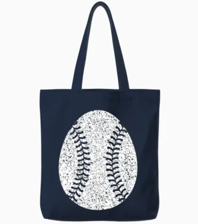 Baseball Happy Easter Egg Hunting Cute Sport Lover Tote Bags - Navy
