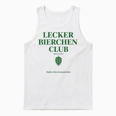 Lecker Bierchen Club Unisex Tank Top - White