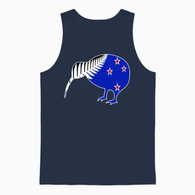 New Zealand, Kiwi New Zealand Unisex Tank Top - Navy