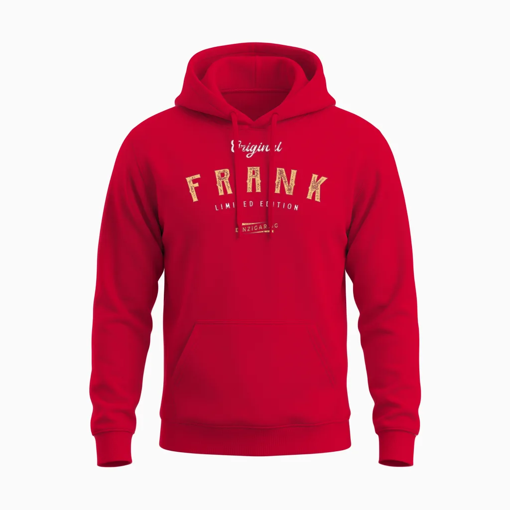 Frank Limited Edition T-Shirt, Black, S Unisex Hoodie in Red