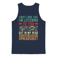Funny Spreadsheet Funny Actuary Unisex Tank Top - Navy – 1