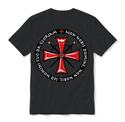 Cross Knights Templar Unisex T-Shirt - Black