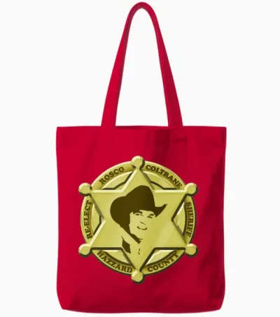 Rosco P. Coltrane Tote Bags - Red