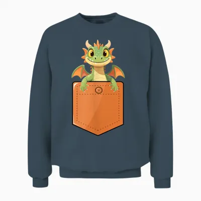 Drache in Einer Tasche, Süßer Baby-Drache Unisex Sweatshirt - Dark Heather
