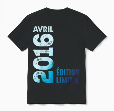 Limited Edition April 2016 Birthday Gift 2016 T-Shirt, Black, S Unisex T-Shirt - Black