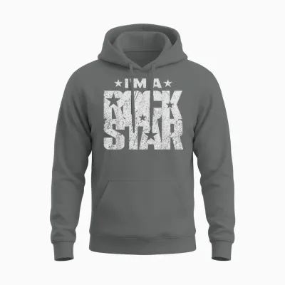 T-Shirt Rock'n Roll Rockstar I'm a Rock Star Unisex Hoodie - Graphite Heather