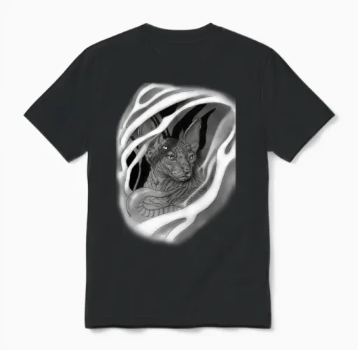 Cat Sphinx - Lovers Unisex T-Shirt in Black