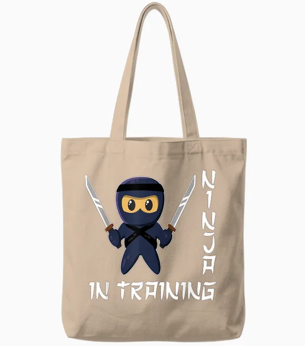 Ninja Im Training Ninja Karate Ninja Kinder Ninja Tote Bags in Natural