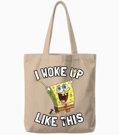 Mademark X Spongebob Squarepants - Spongebob Squarepants I Woke Up Like This Tote Bags - Natural