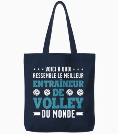 The Best Volleyball Coach Funny Volleyball Coach Tote Bags - Navy