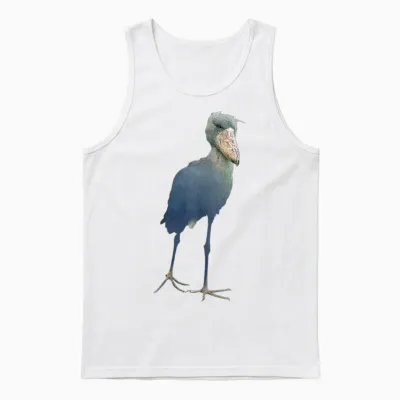 Schuhschnabel Abu Markub Bird Funny T-Shirt, Black Unisex Tank Top - White