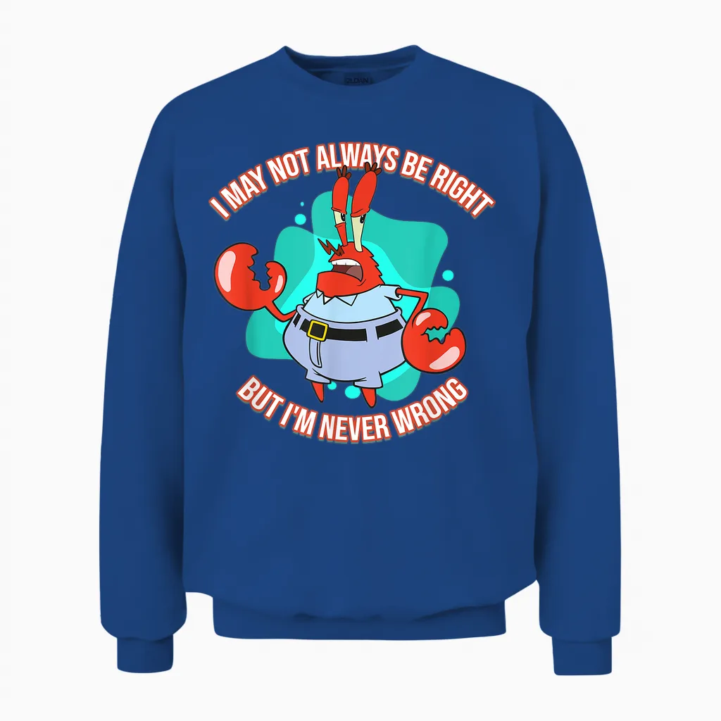 Mademark X Spongebob Squarepants - Eugene Krabs - Never Wrong Unisex Sweatshirt in Royal
