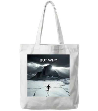 Penguin Mountain - but Why Tote Bags - White