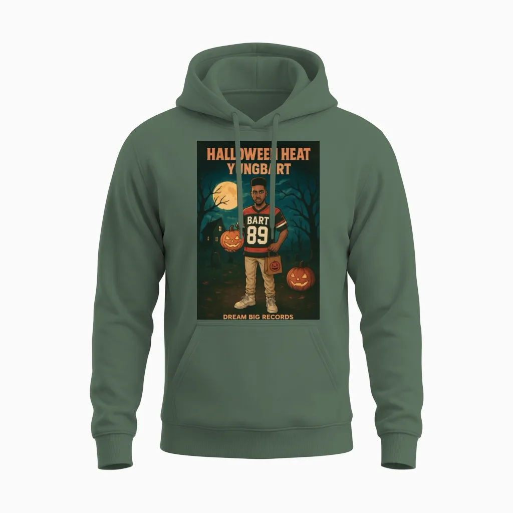Halloween Heat Yungbart Unisex Hoodie in Military Green