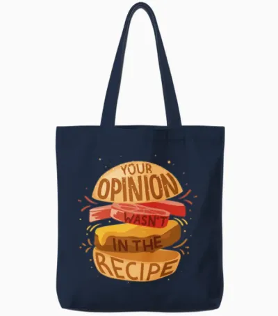 Hamburger Food Funny Tote Bags - Navy
